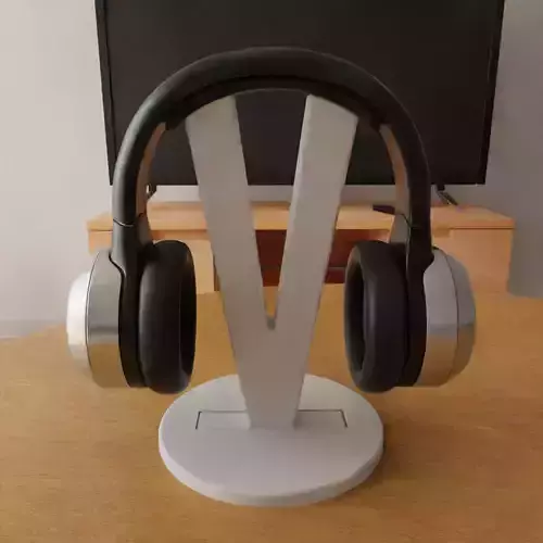 headphone holder stand letter V