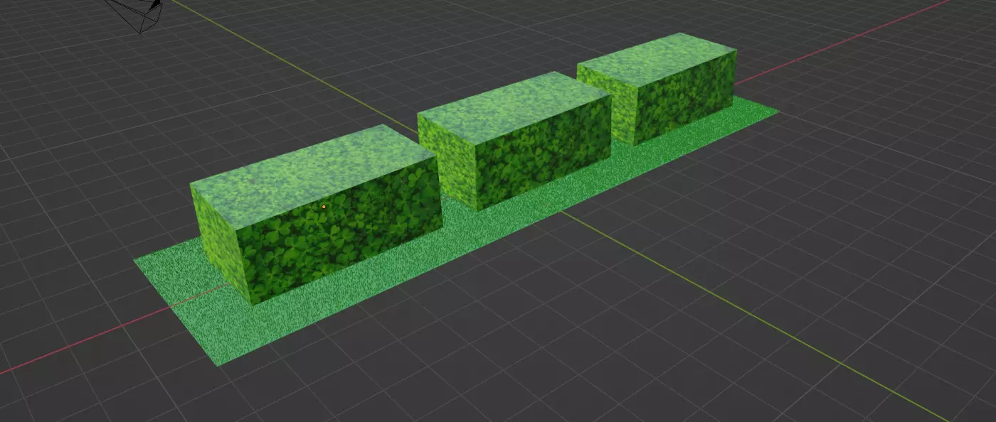 Cartoon garden grass bushes - Strips Low-poly 3D model_0
