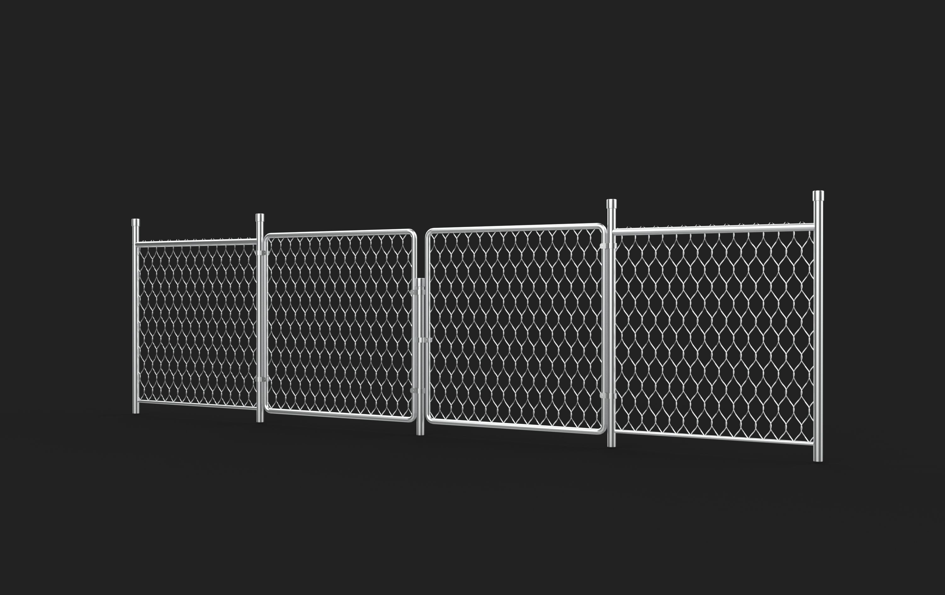 Chain Link Fence 3D model_4