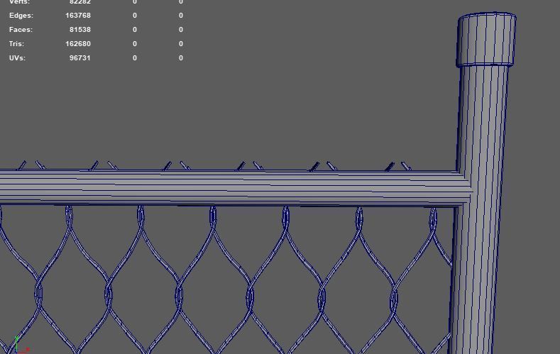 Chain Link Fence 3D model_9
