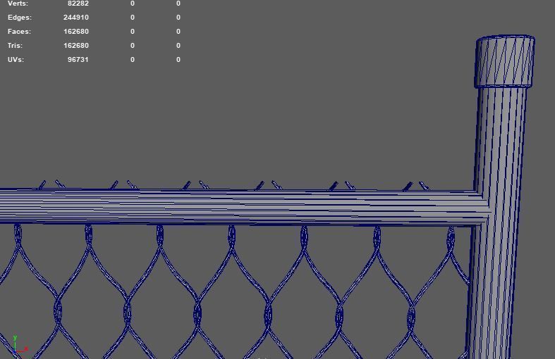 Chain Link Fence 3D model_10