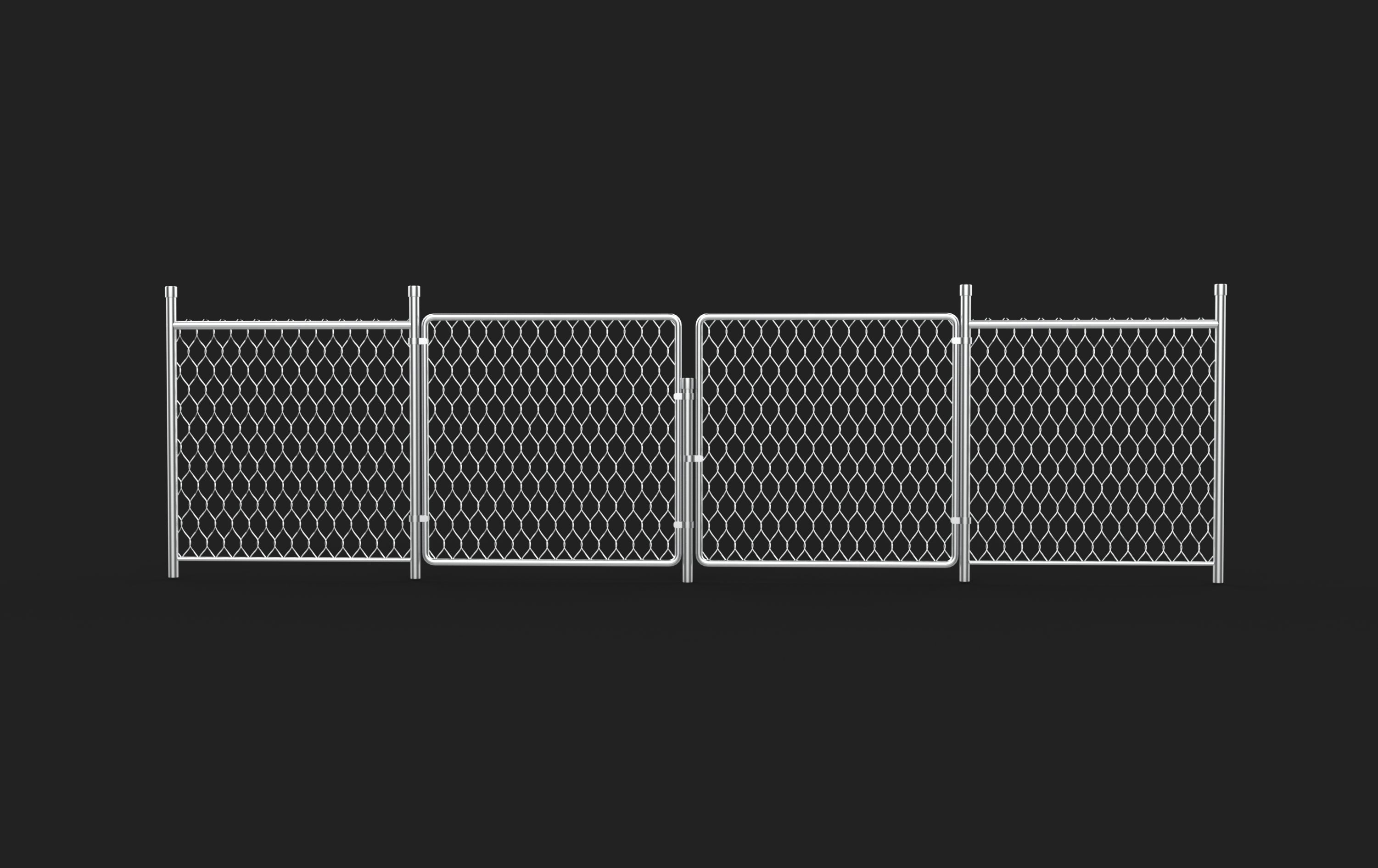 Chain Link Fence 3D model_3