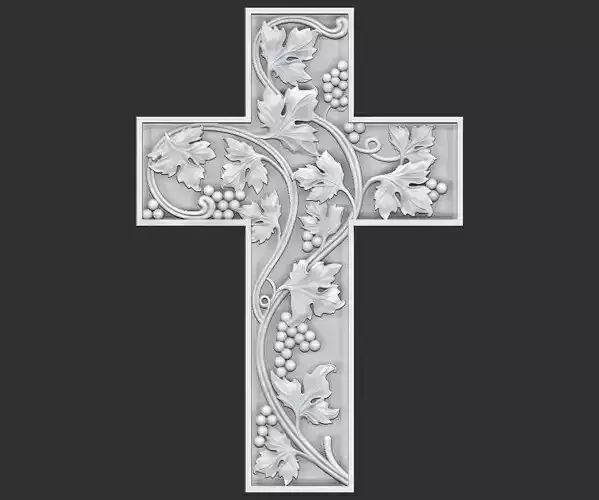 Grapevine cross 3D print model