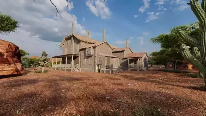 Vilage in forest-old house 3D model