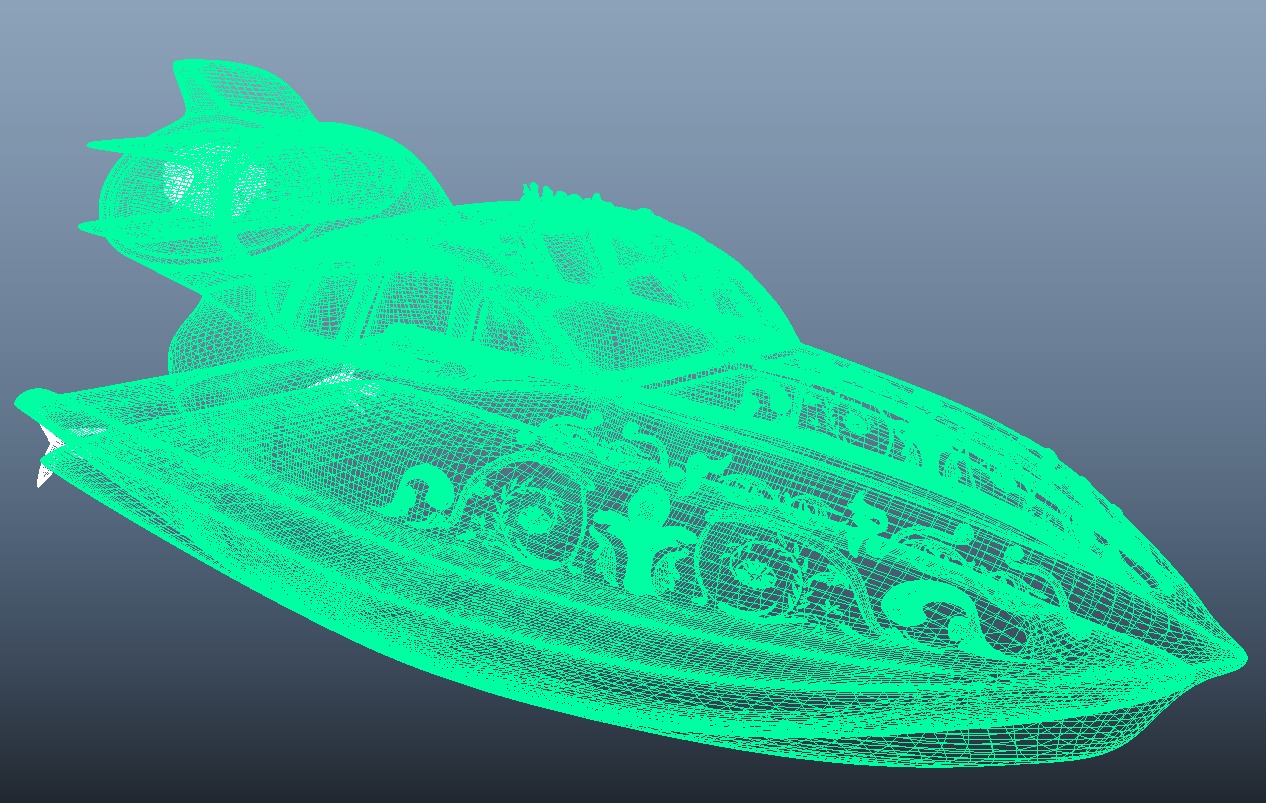 Historical Airboats Watercraft 3D model_5