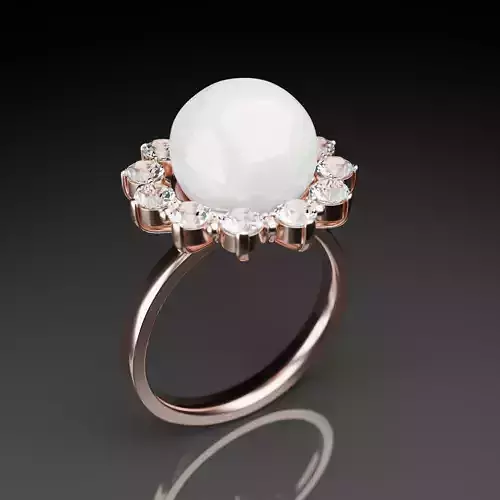 Gold ring with pearl