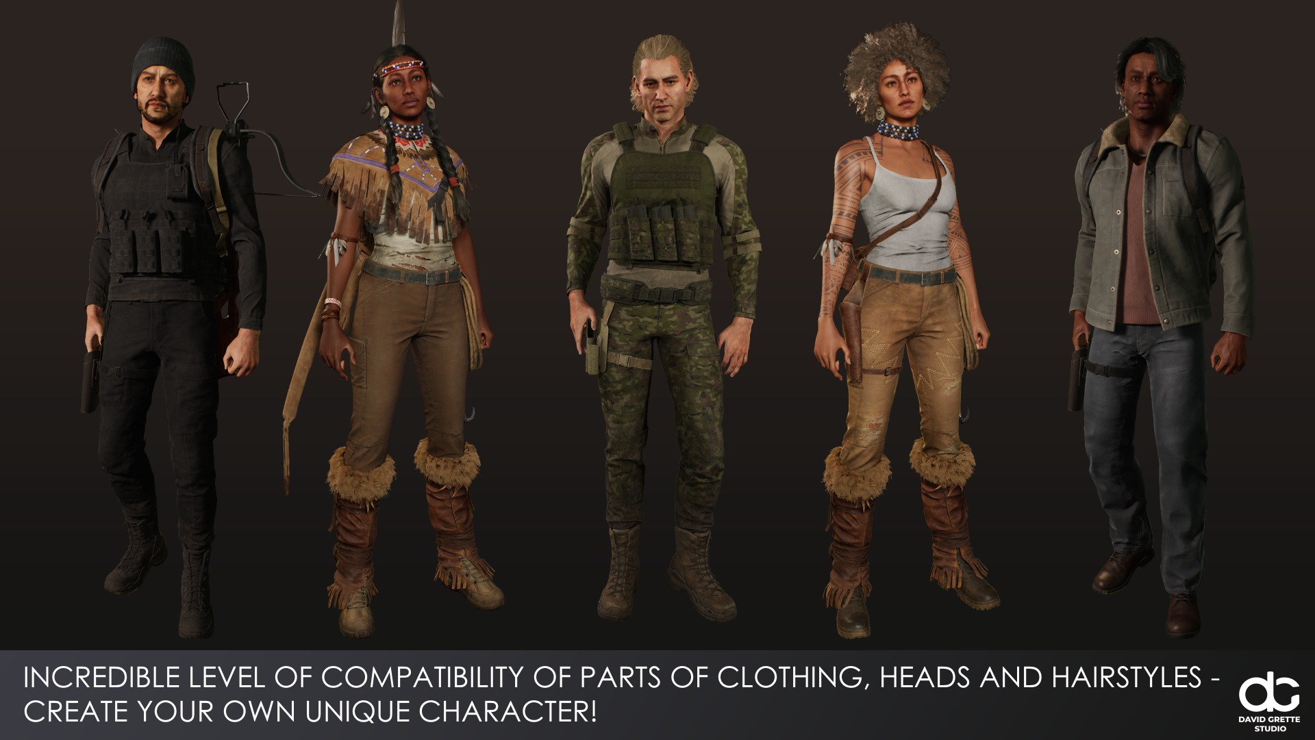 Adventure Character Kiona from Pack 2 Low-poly 3D model_11