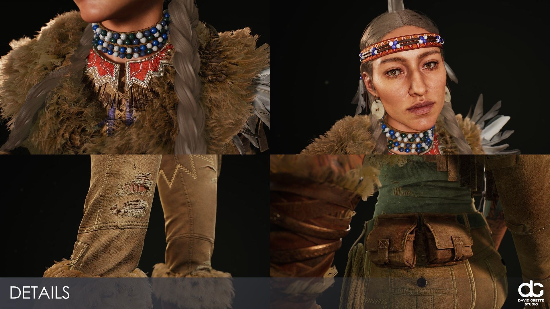 Adventure Character Kiona from Pack 2 Low-poly 3D model_6