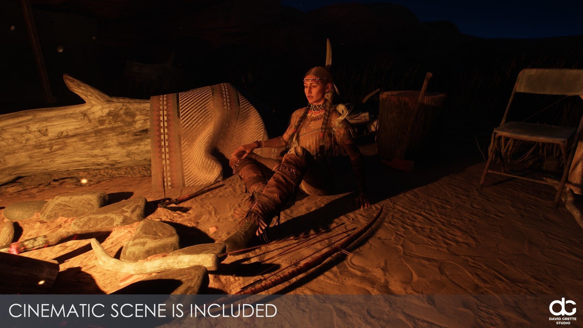 Adventure Character Kiona from Pack 2 Low-poly 3D model_10