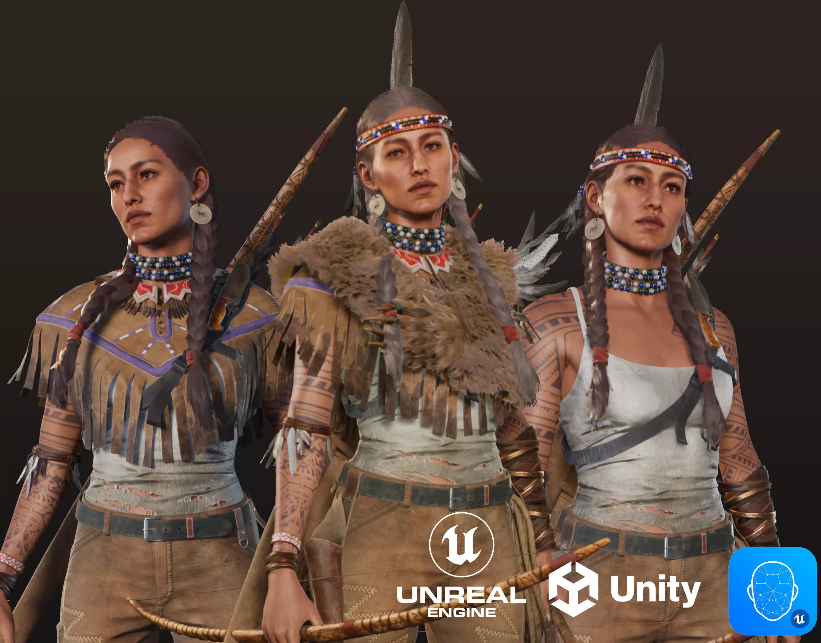 Adventure Character Kiona from Pack 2 Low-poly 3D model_0