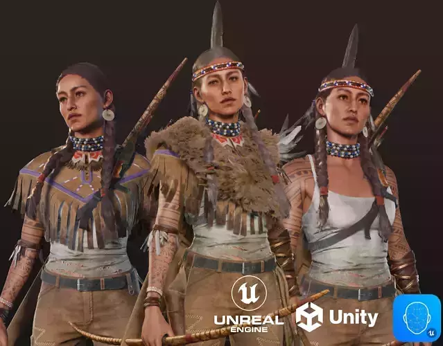 Adventure Character Kiona from Pack 2 Low-poly 3D model
