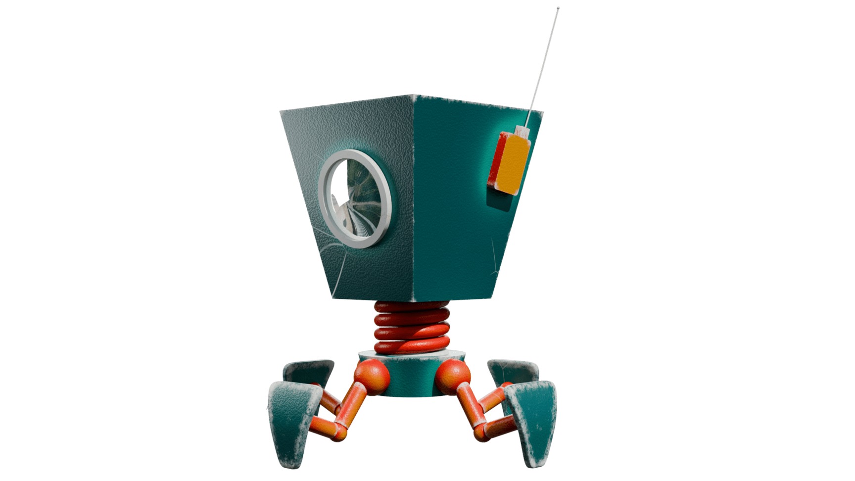 Low robot Low-poly 3D model_2