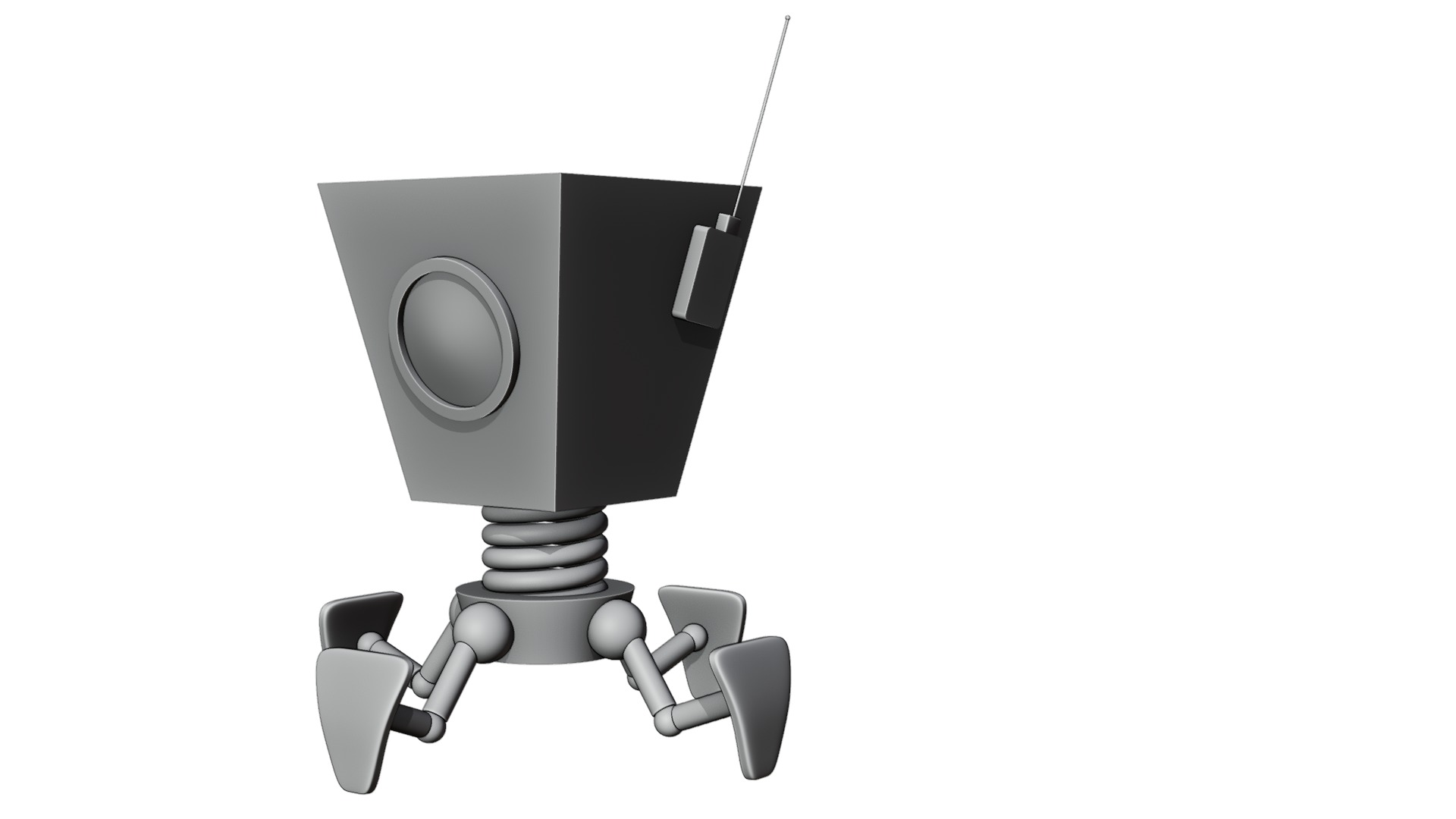 Low robot Low-poly 3D model_10