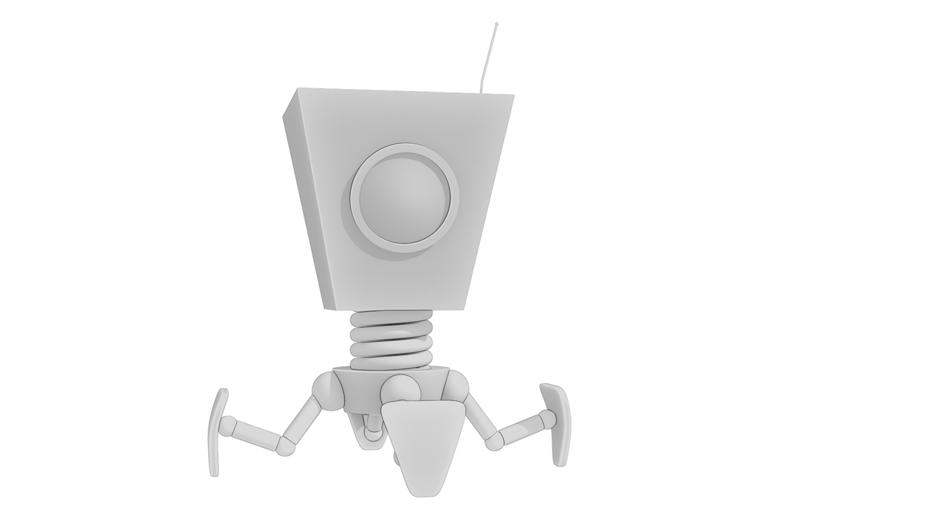 Low robot Low-poly 3D model_16