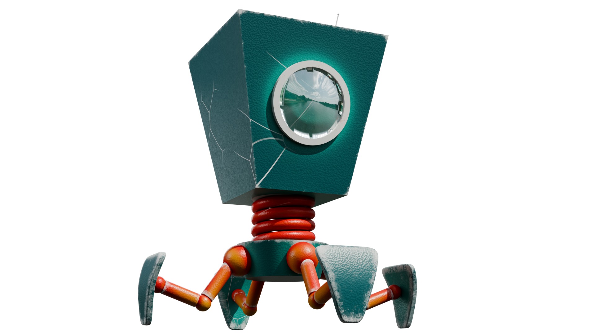 Low robot Low-poly 3D model_3
