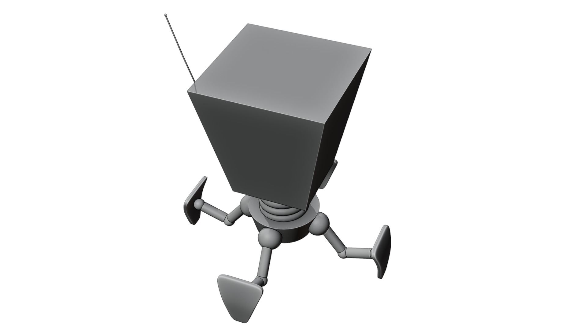 Low robot Low-poly 3D model_14