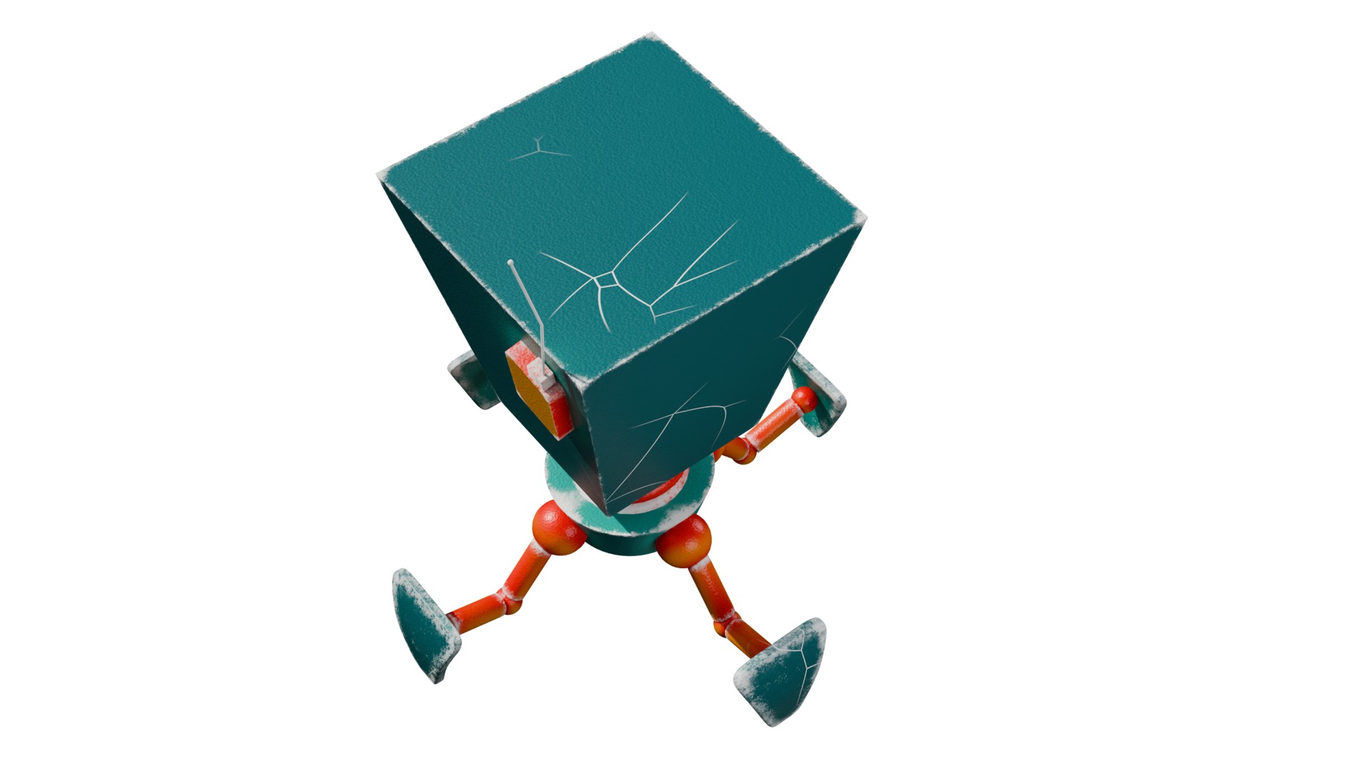 Low robot Low-poly 3D model_7