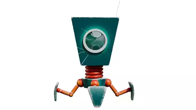 Low robot Low-poly 3D model