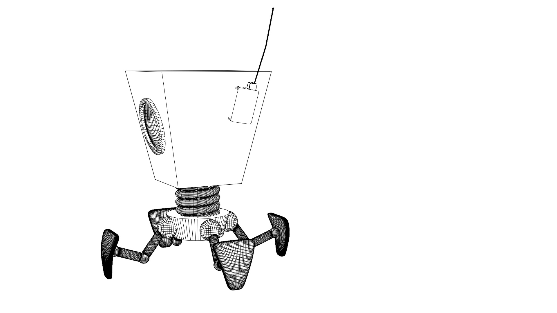 Low robot Low-poly 3D model_20