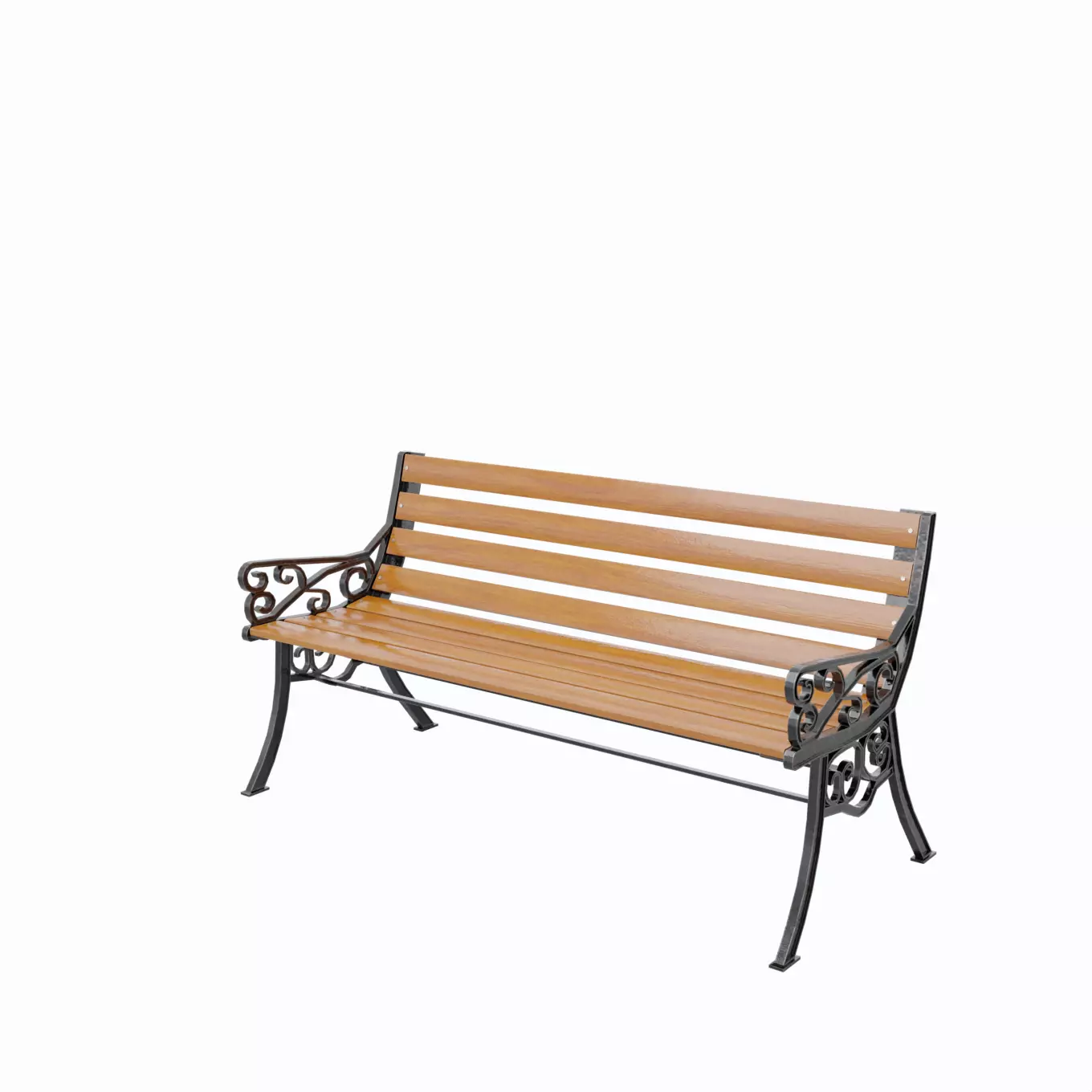 Street Bench V1 Low-poly 3D model_0