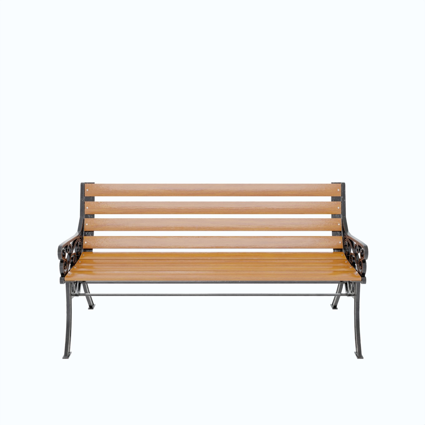 Street Bench V1 Low-poly 3D model_1