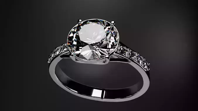 Silver ring with a diamonds