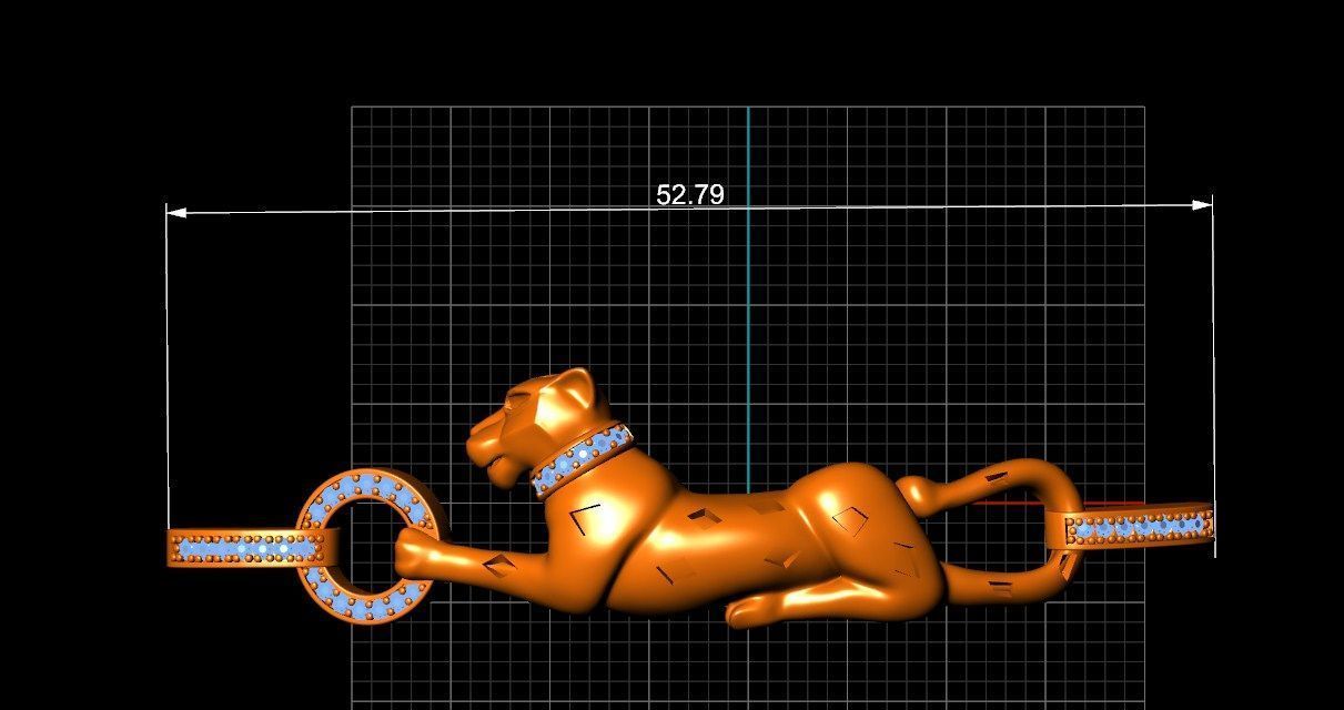 PANTHER BRACELET 3D print model_1