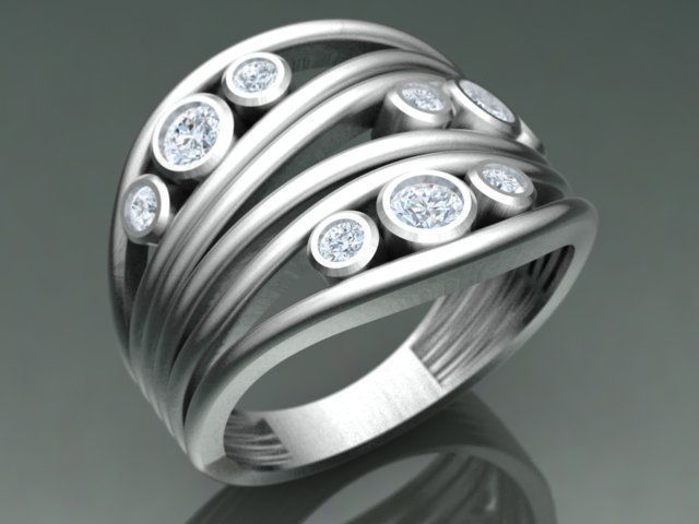 Gorgeous Cell Ring  3D print model_1
