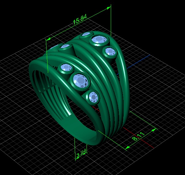 Gorgeous Cell Ring  3D print model_4