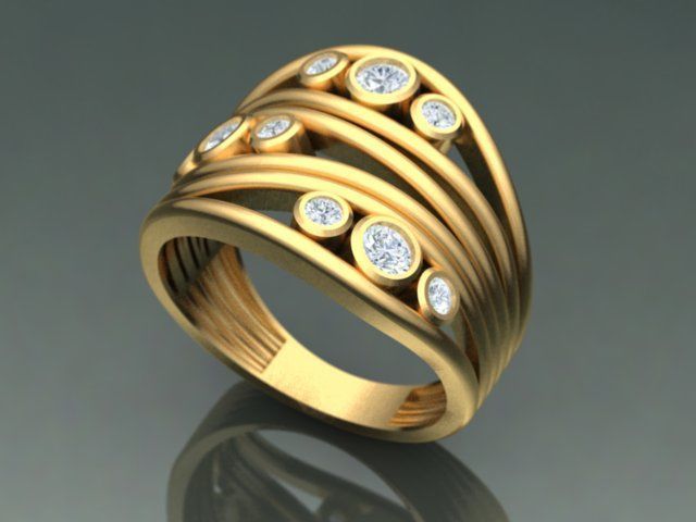 Gorgeous Cell Ring  3D print model_2