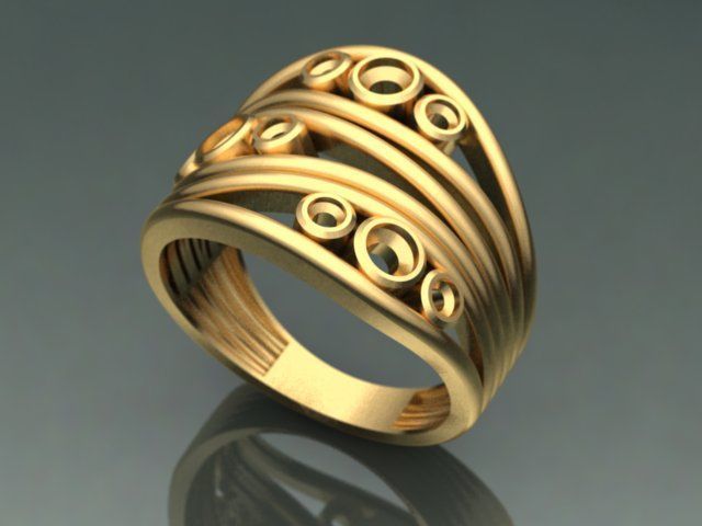 Gorgeous Cell Ring  3D print model_3