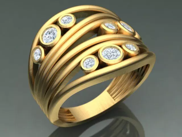Gorgeous Cell Ring  3D print model_0