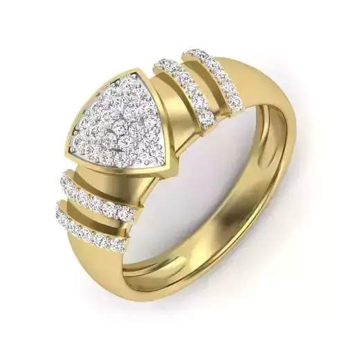 light weight  Yellow gold diamond rings-PR-433-DIA