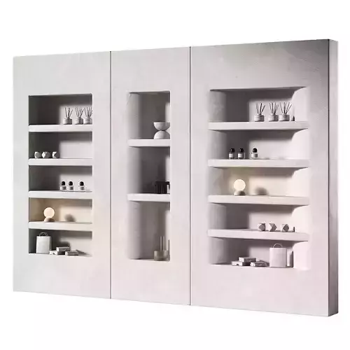 Niche wall shelving with decor Rack showcase