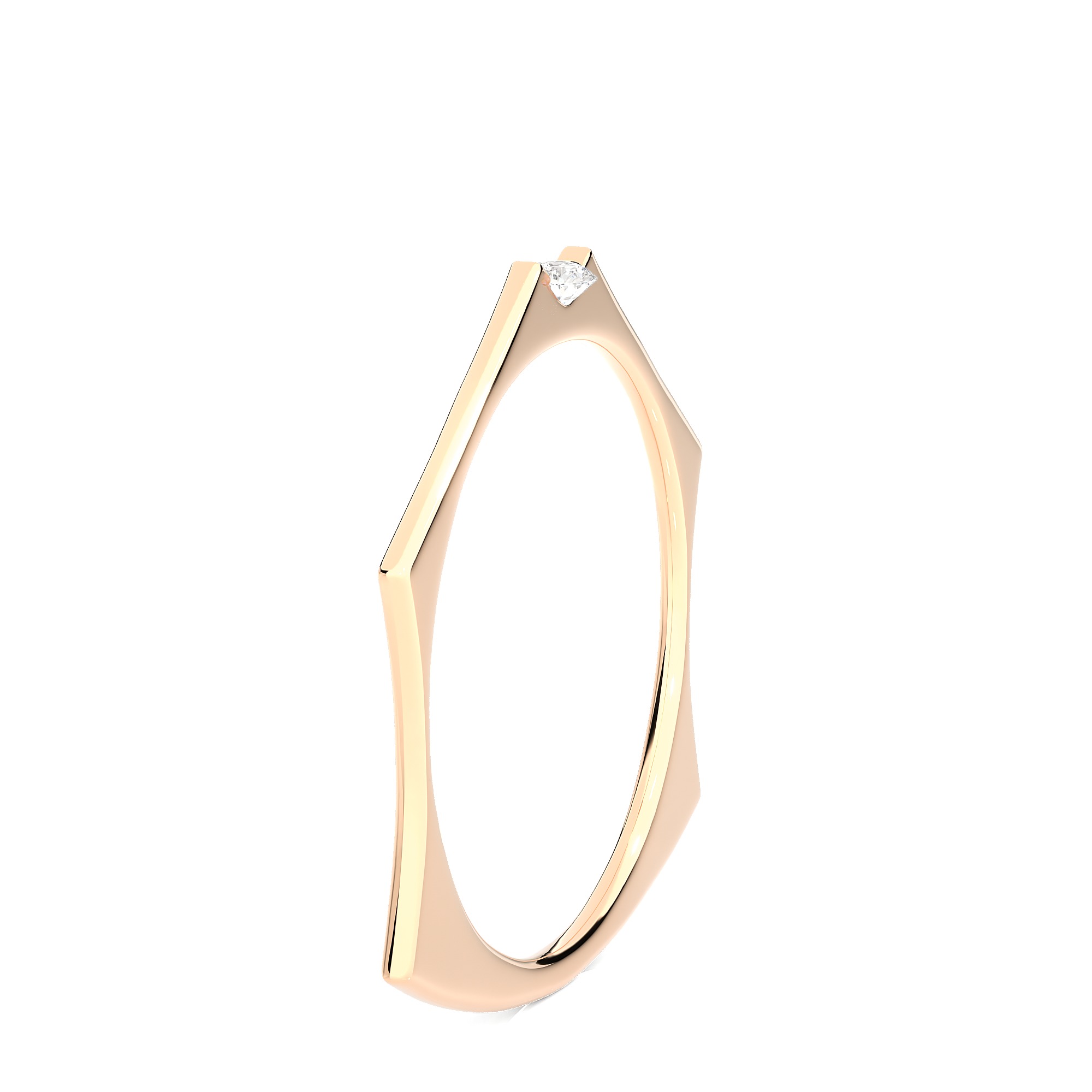 Light Minimalist Diamond Ring 3D print model_7