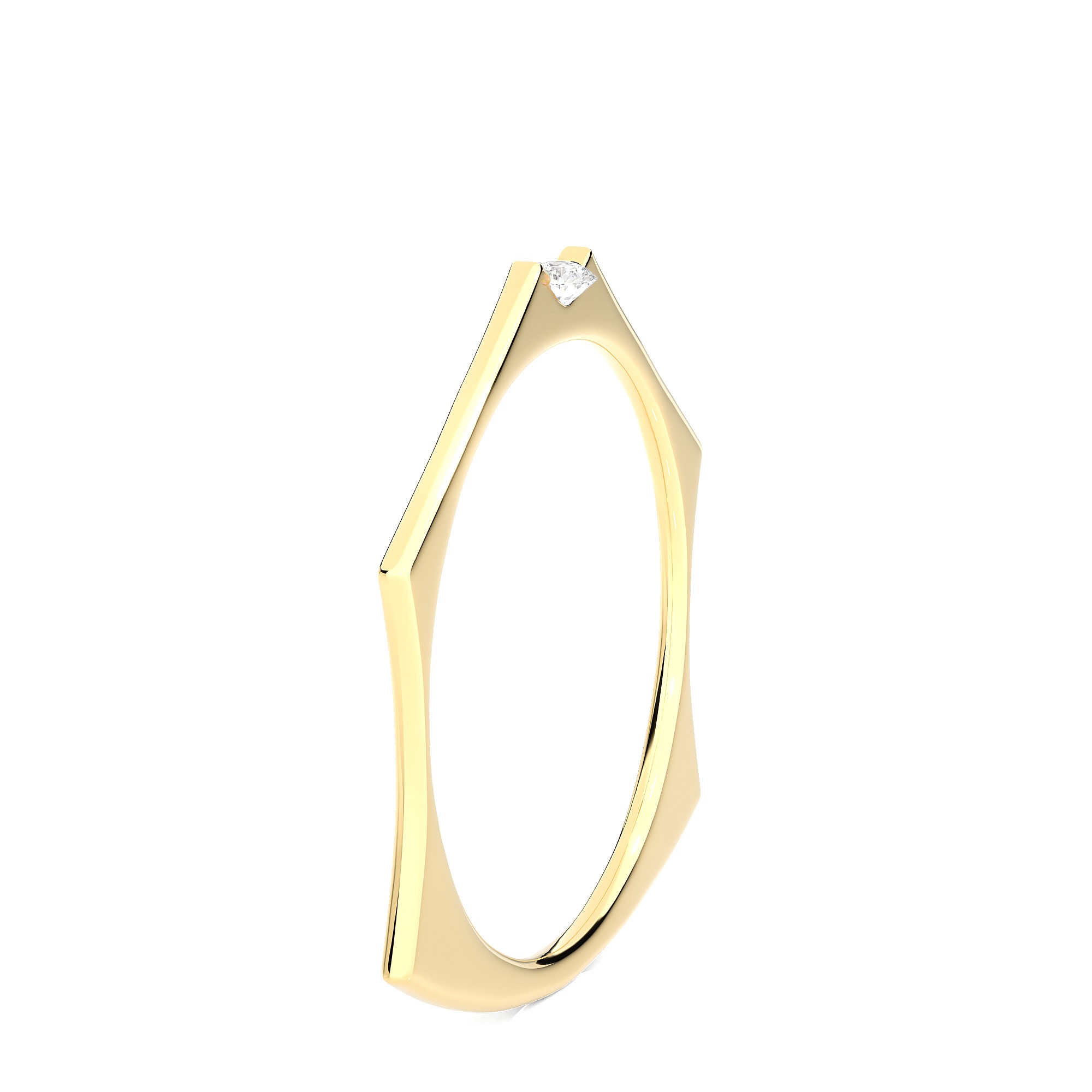 Light Minimalist Diamond Ring 3D print model_9