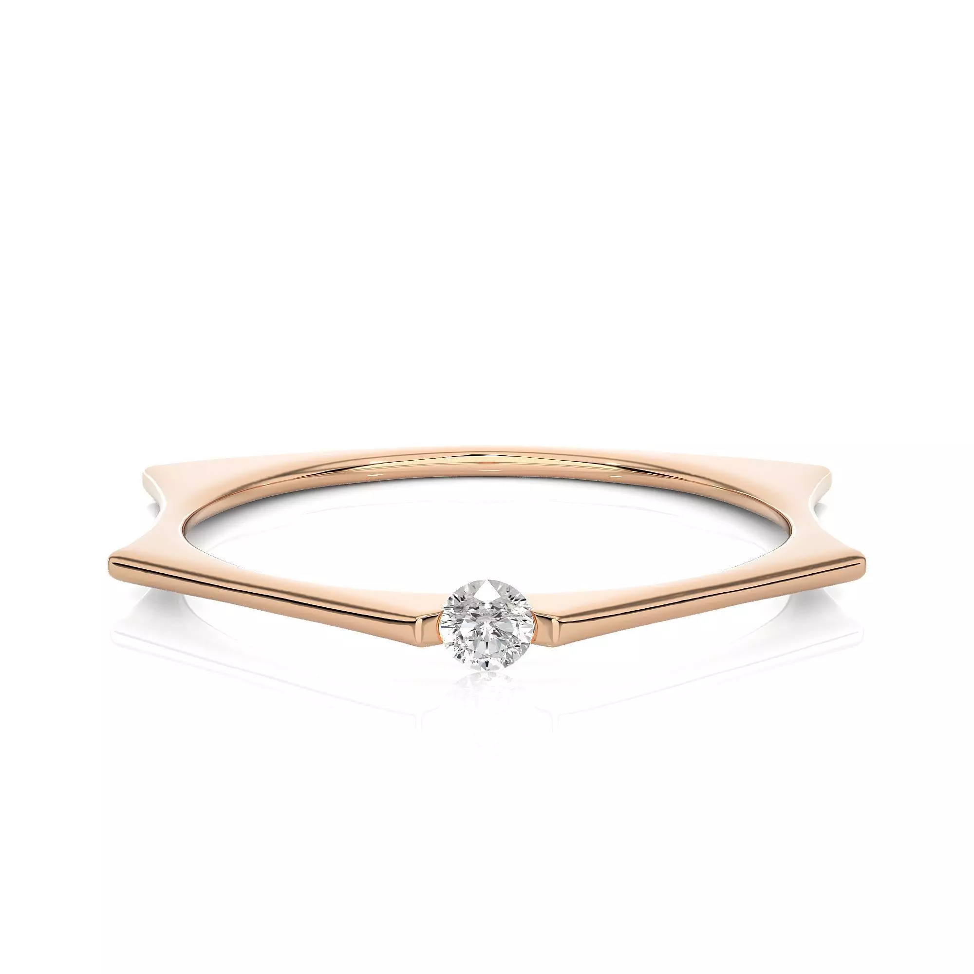 Light Minimalist Diamond Ring 3D print model_0