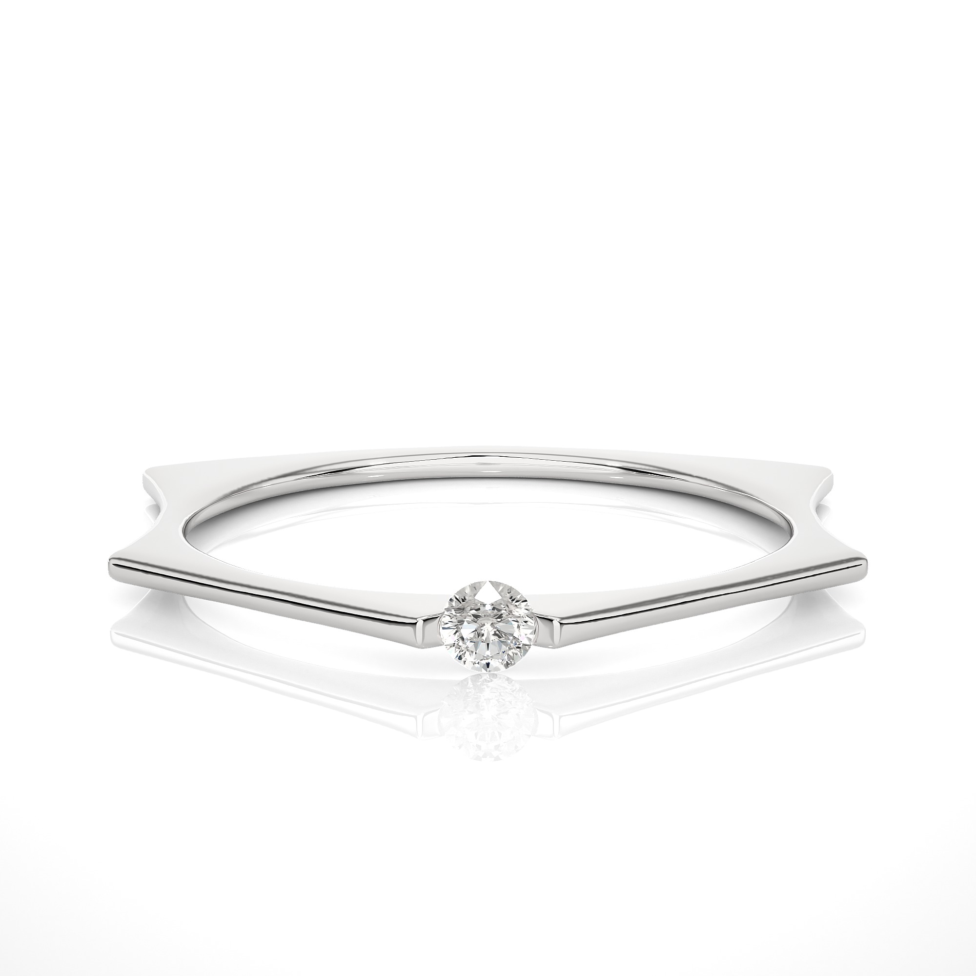 Light Minimalist Diamond Ring 3D print model_2