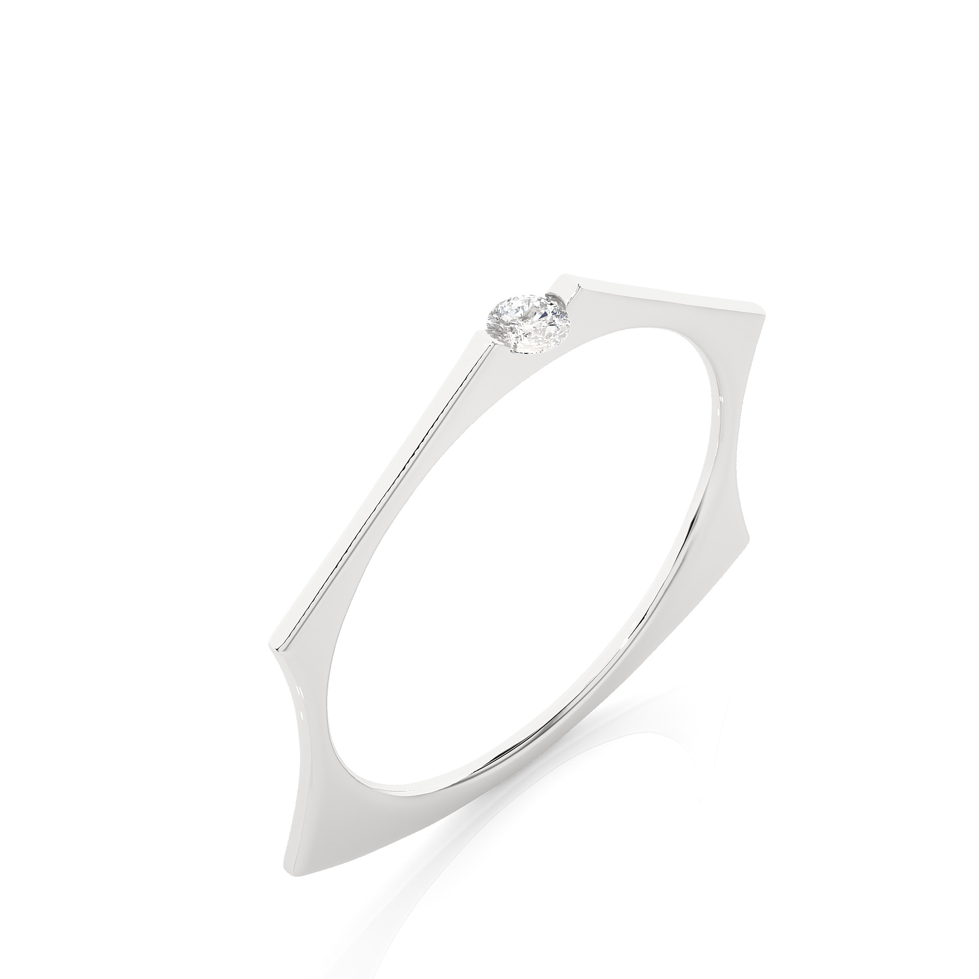 Light Minimalist Diamond Ring 3D print model_6