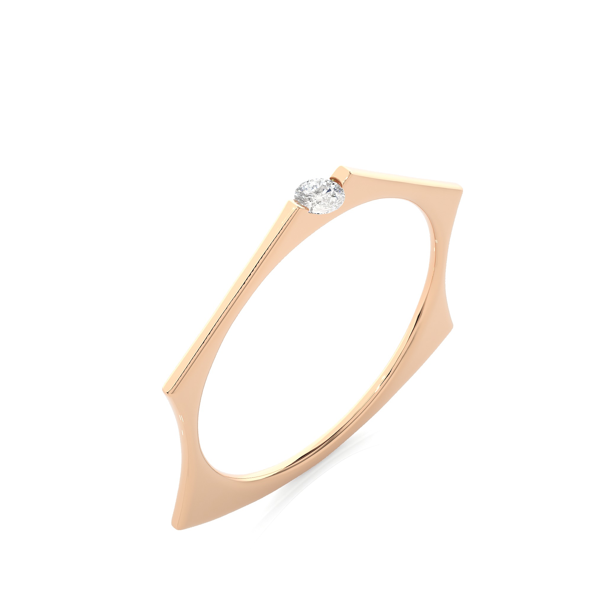 Light Minimalist Diamond Ring 3D print model_5