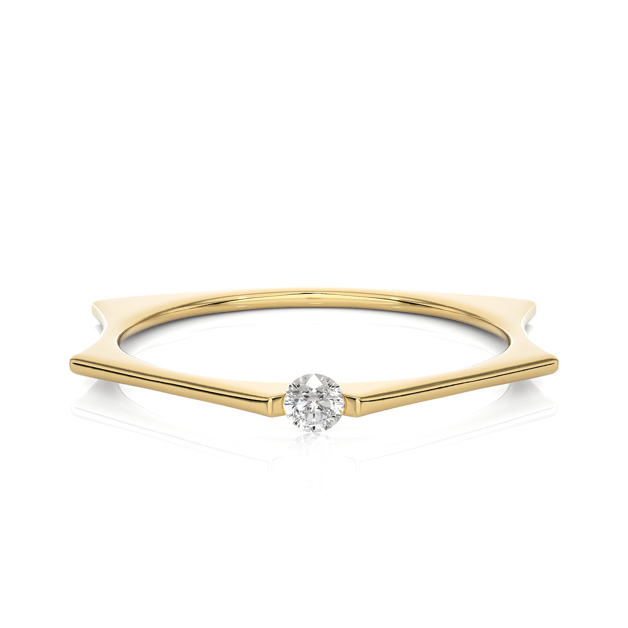 Light Minimalist Diamond Ring 3D print model_1