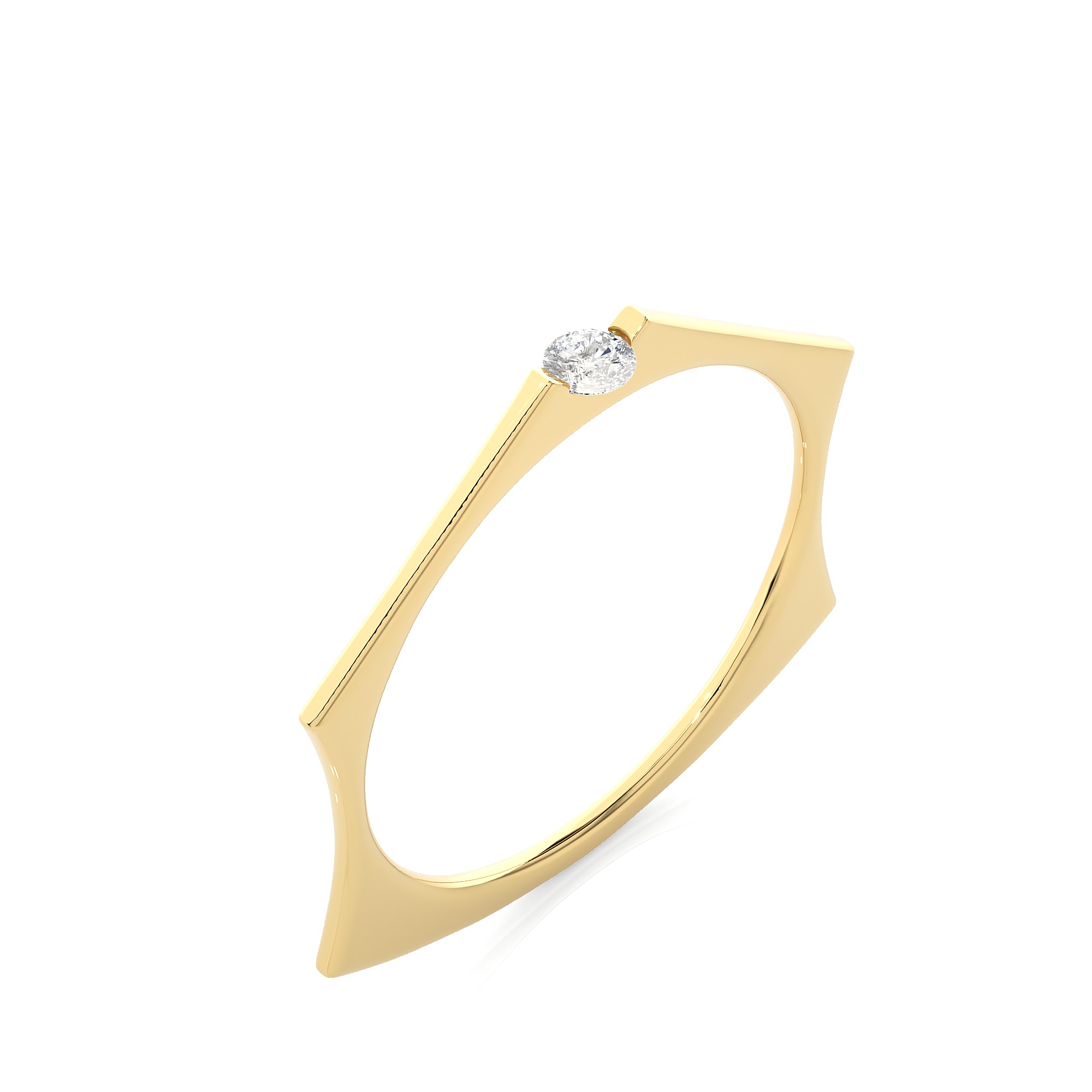 Light Minimalist Diamond Ring 3D print model_3