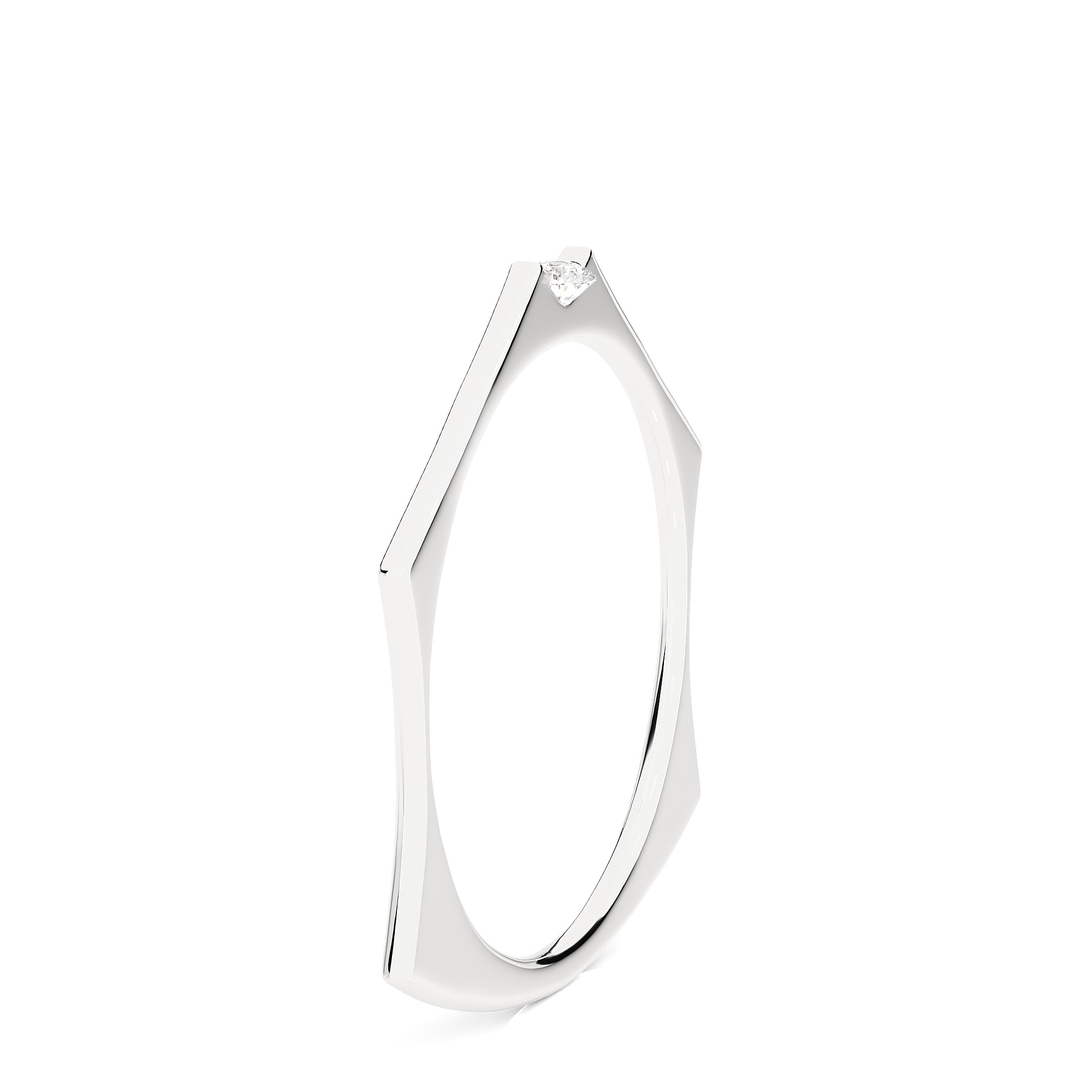 Light Minimalist Diamond Ring 3D print model_8