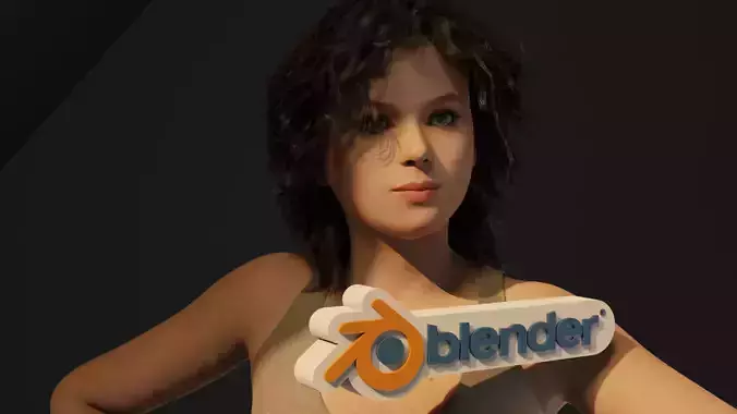 Spaeny  High-Poly 3D model woman character Riged