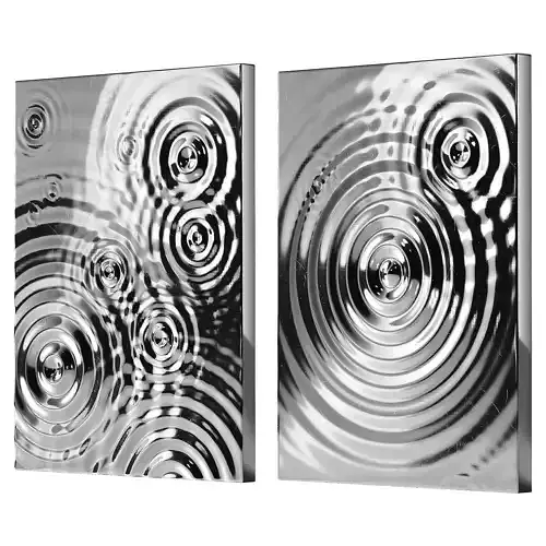 Water Ripple 3D Wall Art Decorative metallic relief
