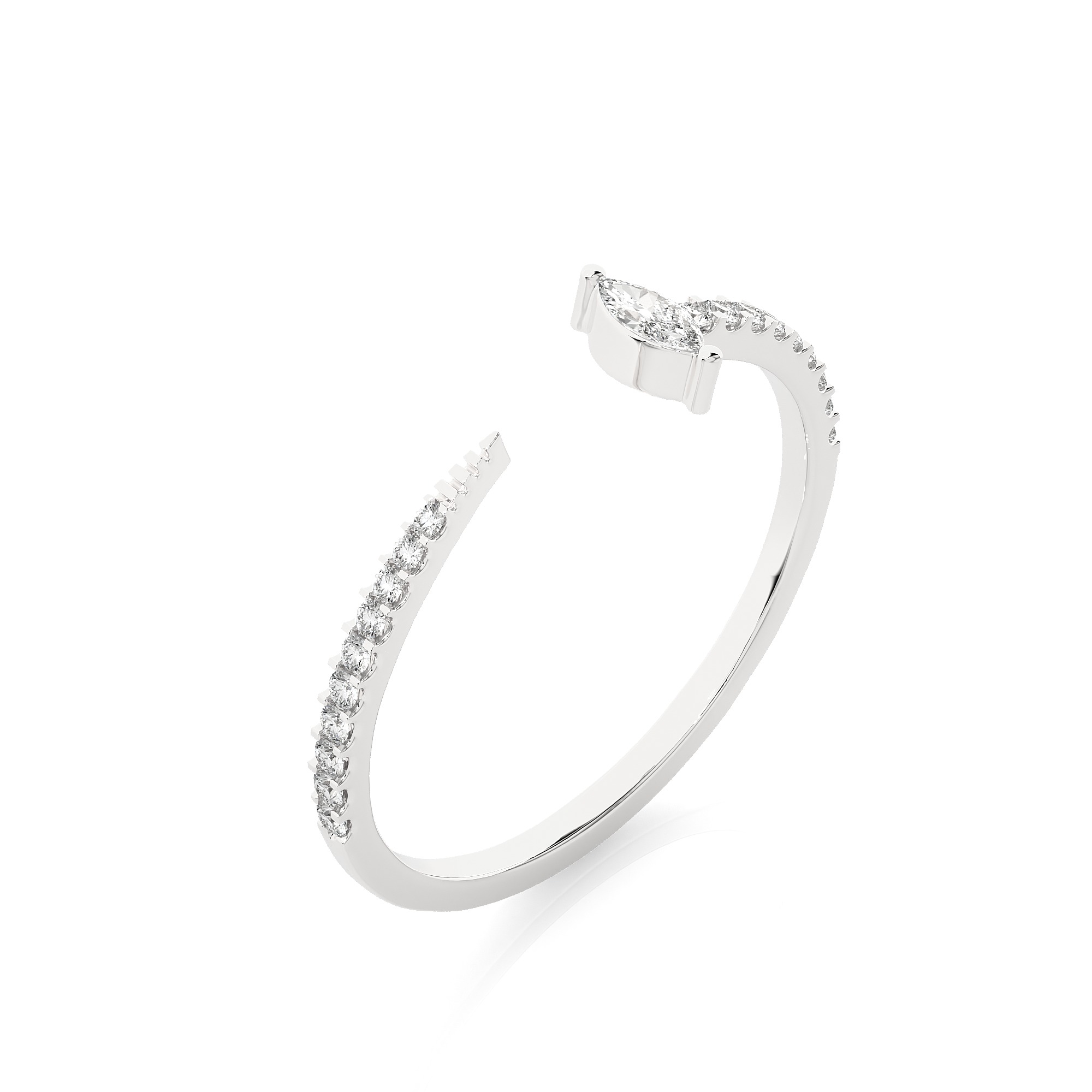 Light Minimalist Diamond Ring 3D print model_11