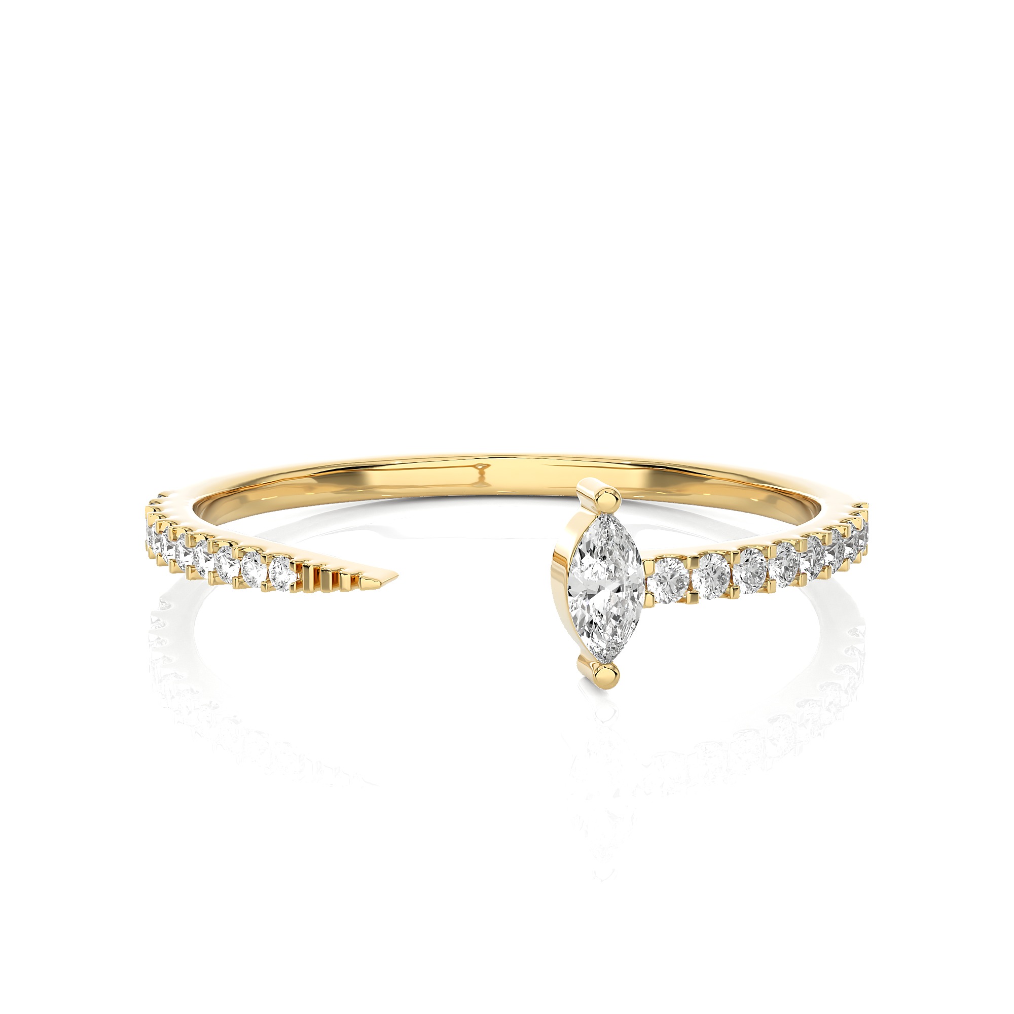 Light Minimalist Diamond Ring 3D print model_9