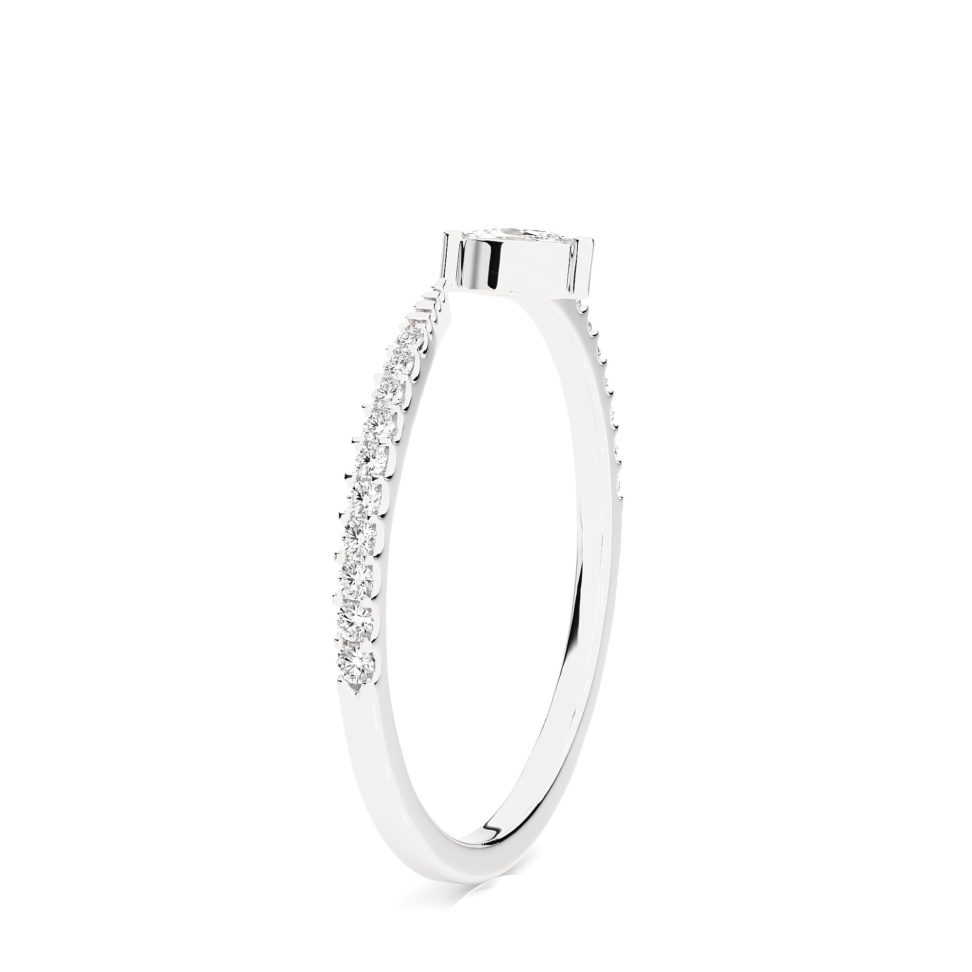 Light Minimalist Diamond Ring 3D print model_4