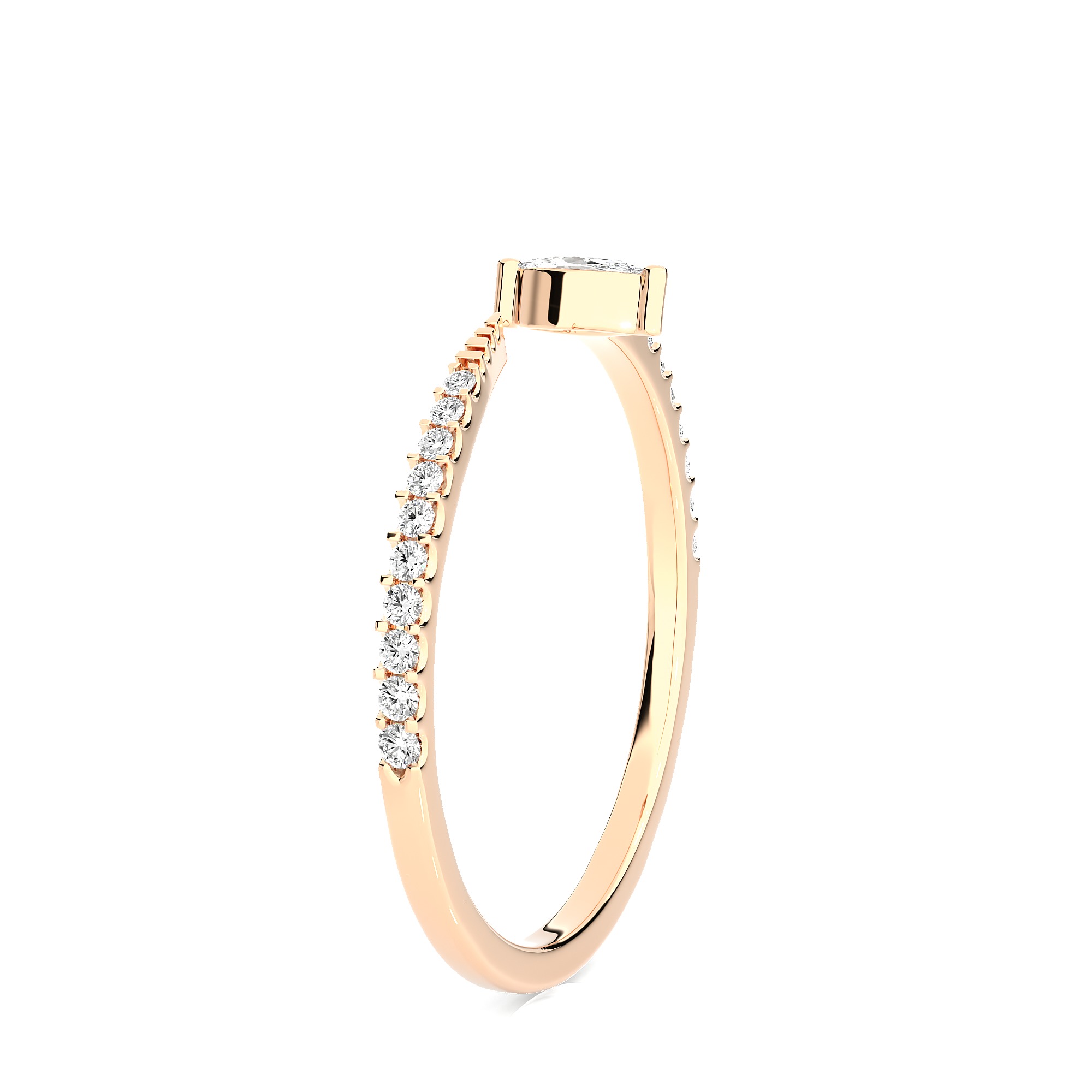 Light Minimalist Diamond Ring 3D print model_2