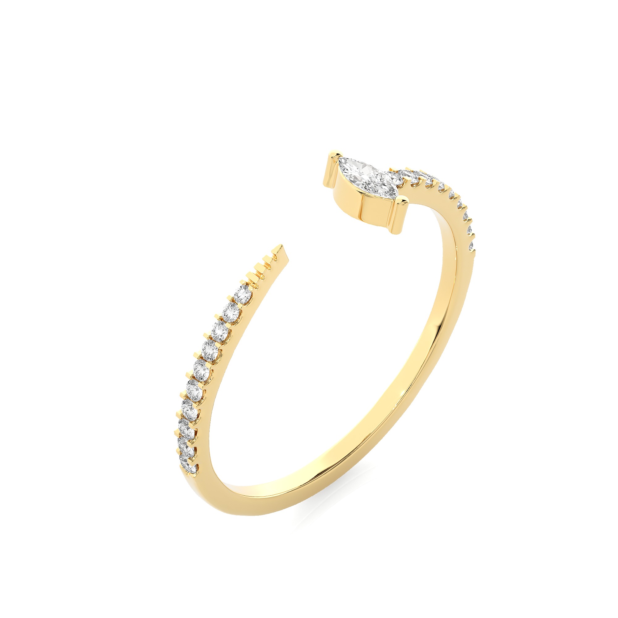 Light Minimalist Diamond Ring 3D print model_12